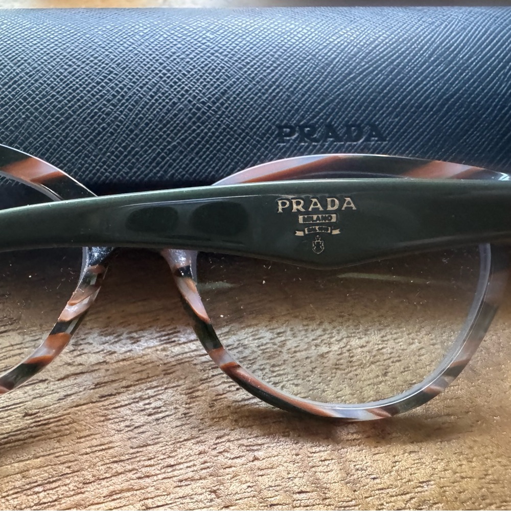 Prada Women's Glasses - Dark brown, green, and tan - Picture 4 of 8